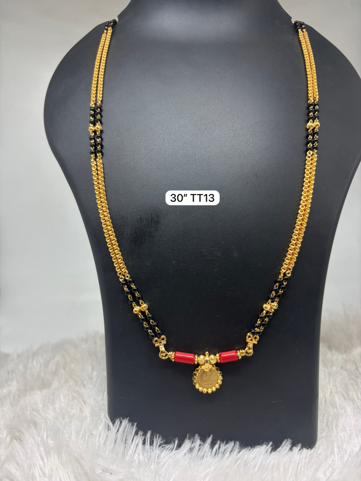 Premium quality 1 gram gold 30 inch karimani with thali
